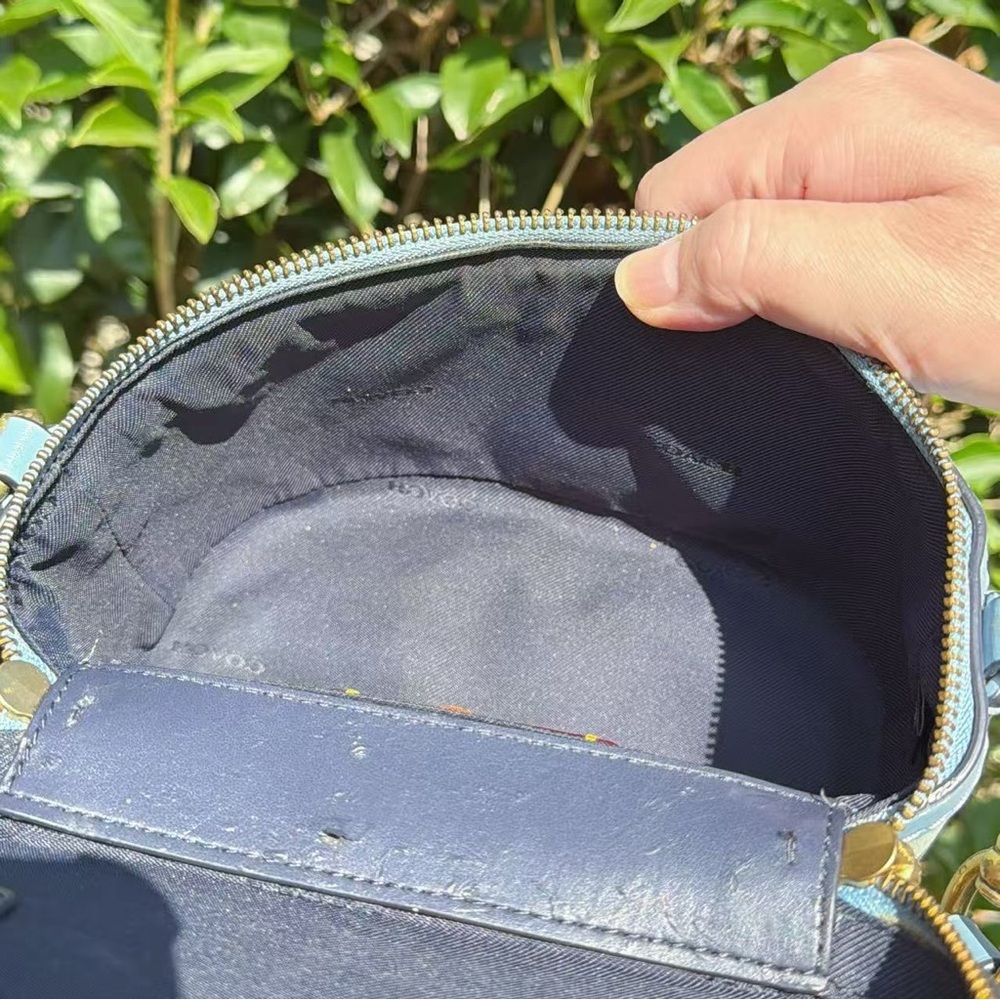 Coach Trail Bag Blue Denim with Tea Rose 53740 - Picture 9 of 12
